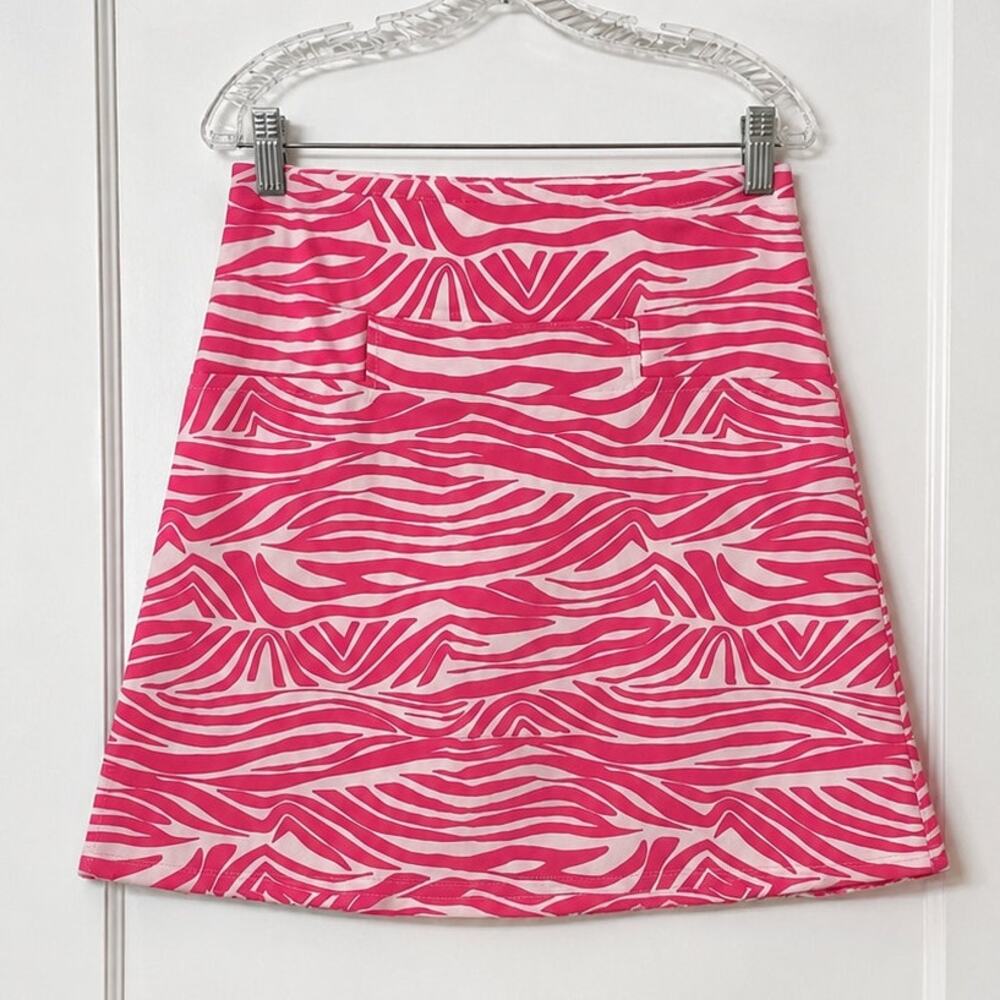 Jude Connally Pink Zebra Print Skirt Size Small Preppy